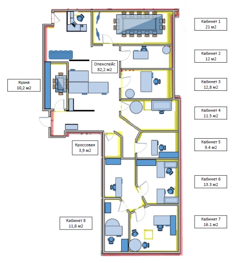 Сдаётся офис, 280 м²