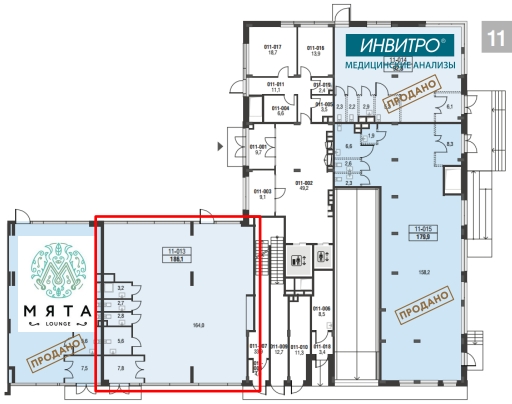 Торговое помещение, 186.1 м² на 1-м этаже