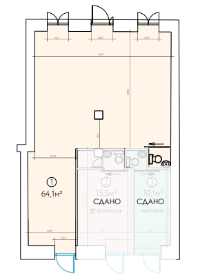Аренда торгового помещения 64.1 м2